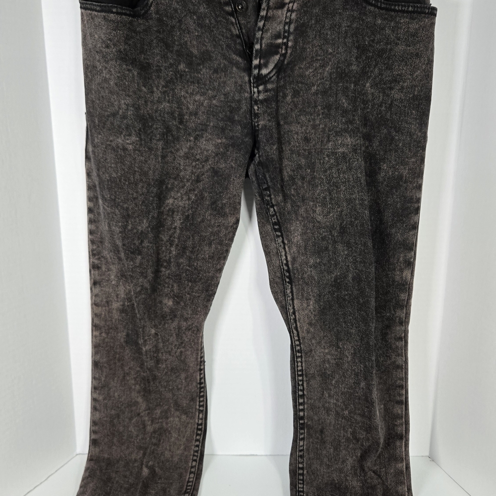 RUDE Men's Brown/Black Distressed Denim Jeans